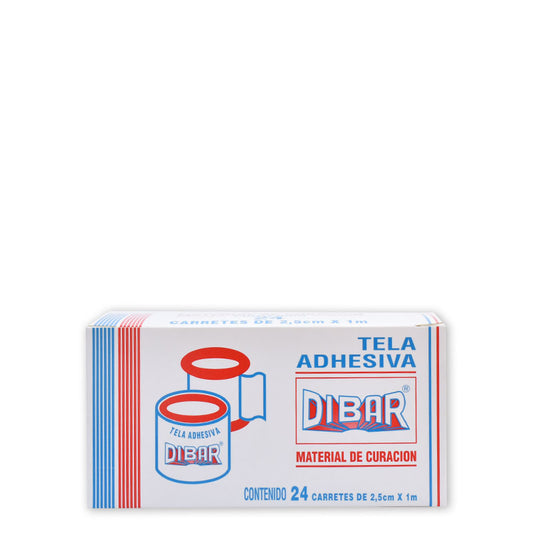 Tela Adhesiva, 2.5 cm x 1 m en carrete # 2 C/24 Carretes