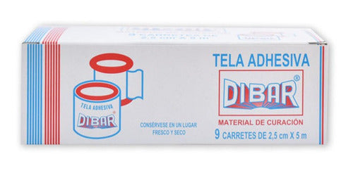 Tela Adhesiva, 2.5 cm x 5 m en carrete #4 C/9 Carretes