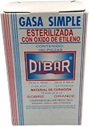 GASA SIMPLE esterilizada 10x10 cm / Tejido 20x12/ 10 capas/ 10 piezas/ cada 10 paquetes con 10 piezas