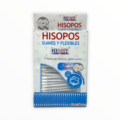 Hisopo Flixible,con Punta De Algodón 12 cajitas C/50 pzas